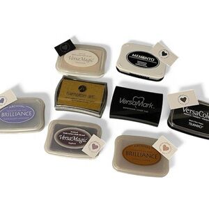 Lot of 8 Ink Pads for Rubber Stamps pigment and chalk ink